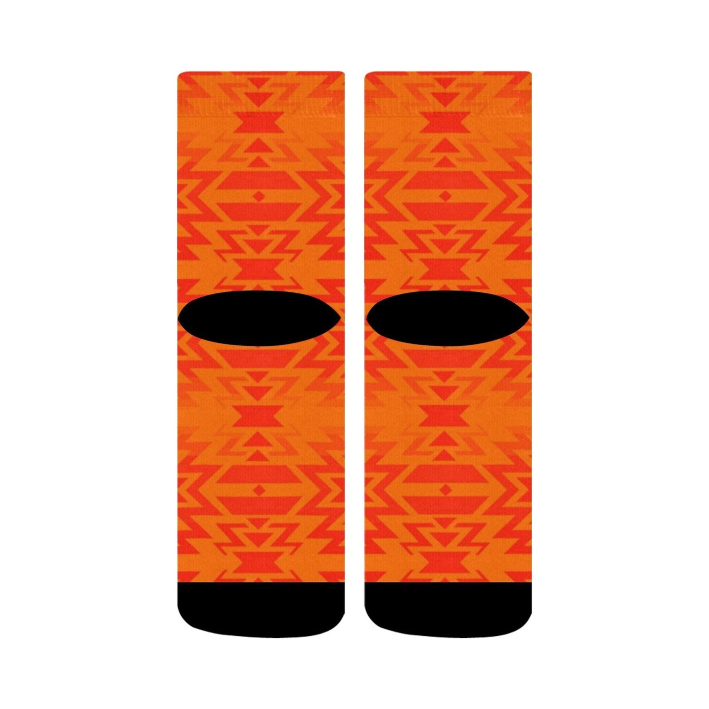 Fire Colors and Turquoise Orange Crew Socks Crew Socks e-joyer 