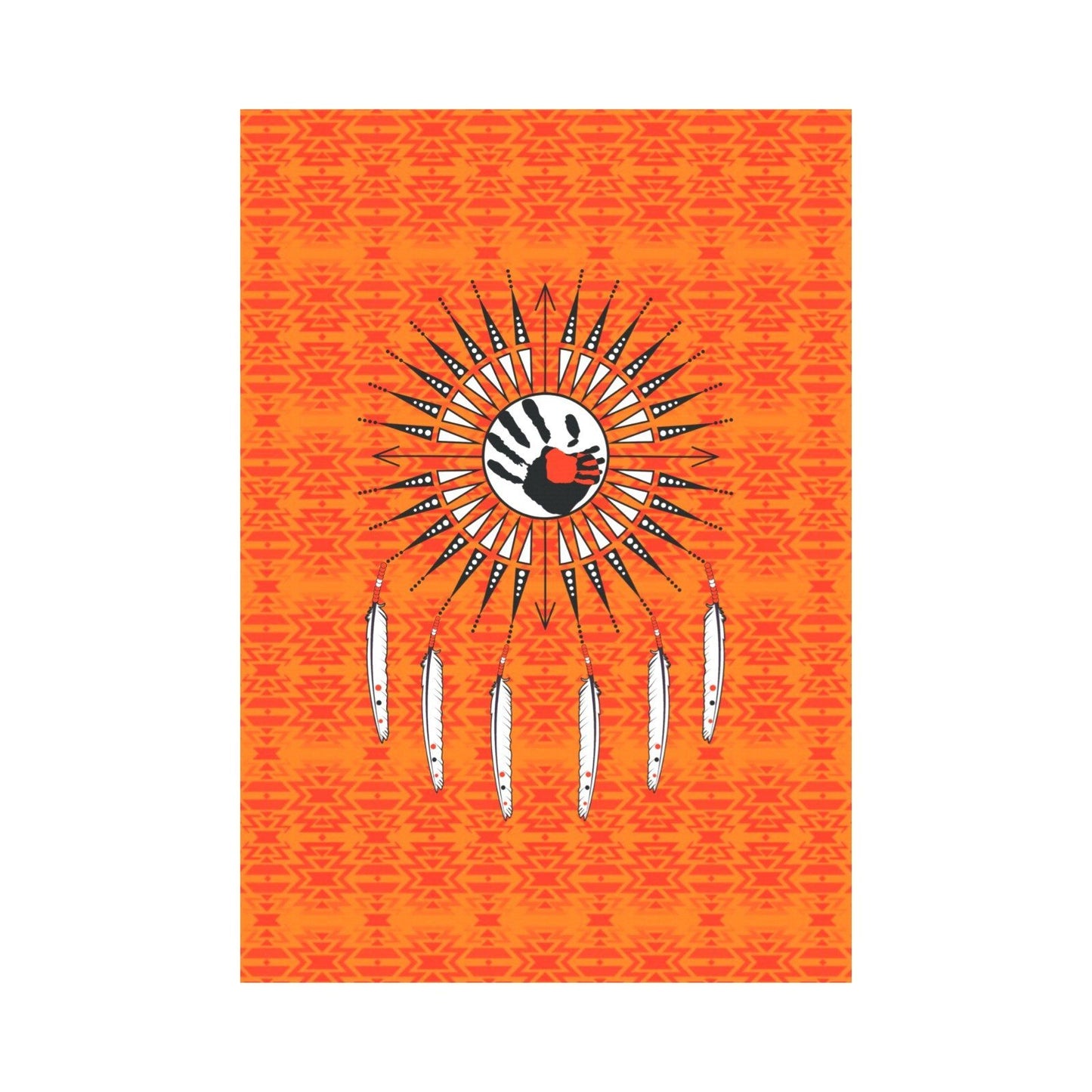 Fire Colors and Turquoise Orange - Feather Directions Garden Flag 28''x40'' (Two Sides Printing) Garden Flag 28‘’x40‘’ (Two Sides) e-joyer 