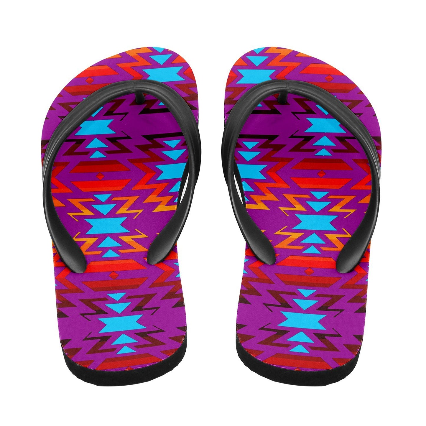 Fire Colors and Turquoise Purple Flip Flops 49 Dzine 