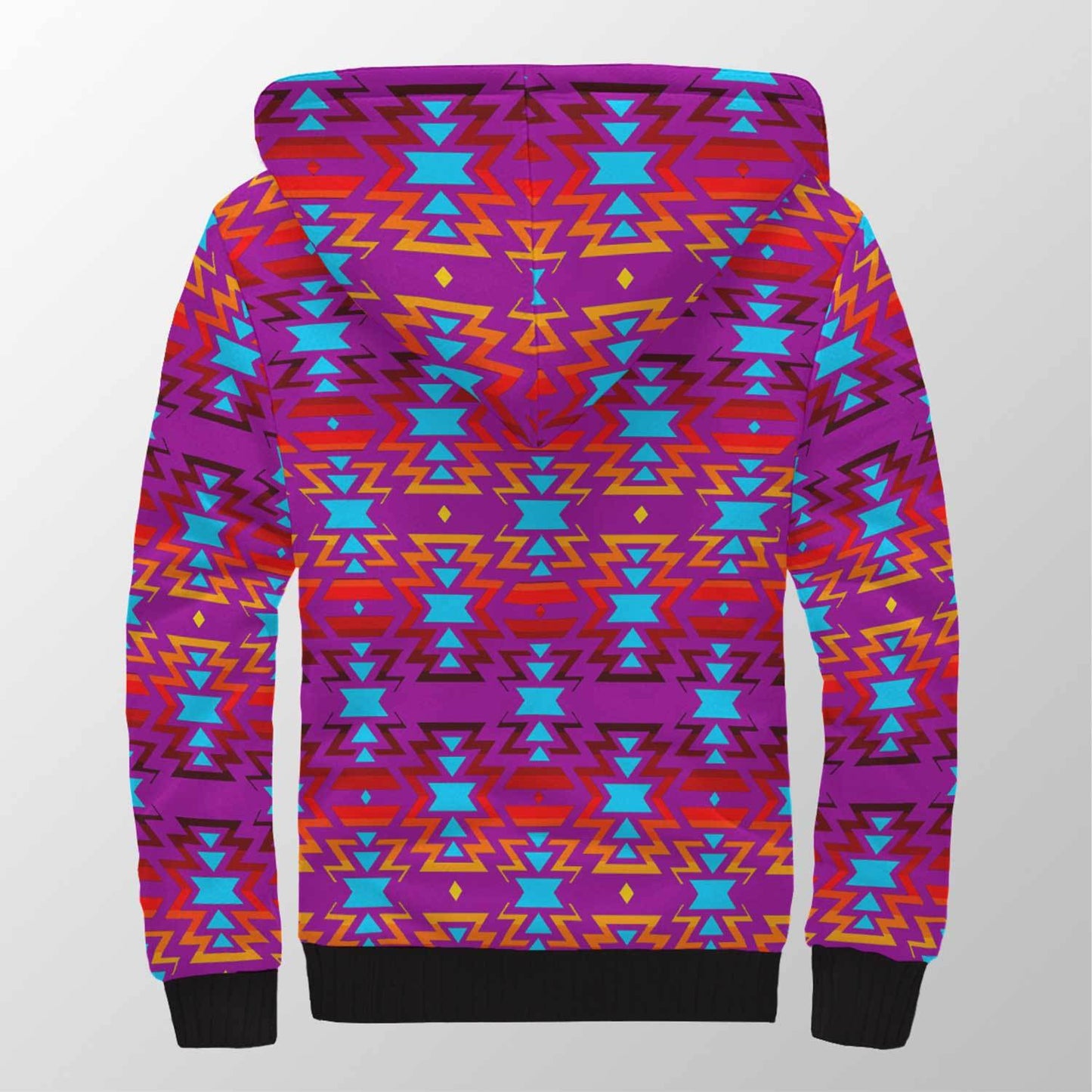 Fire Colors and Turquoise Purple Sherpa Hoodie 49 Dzine 