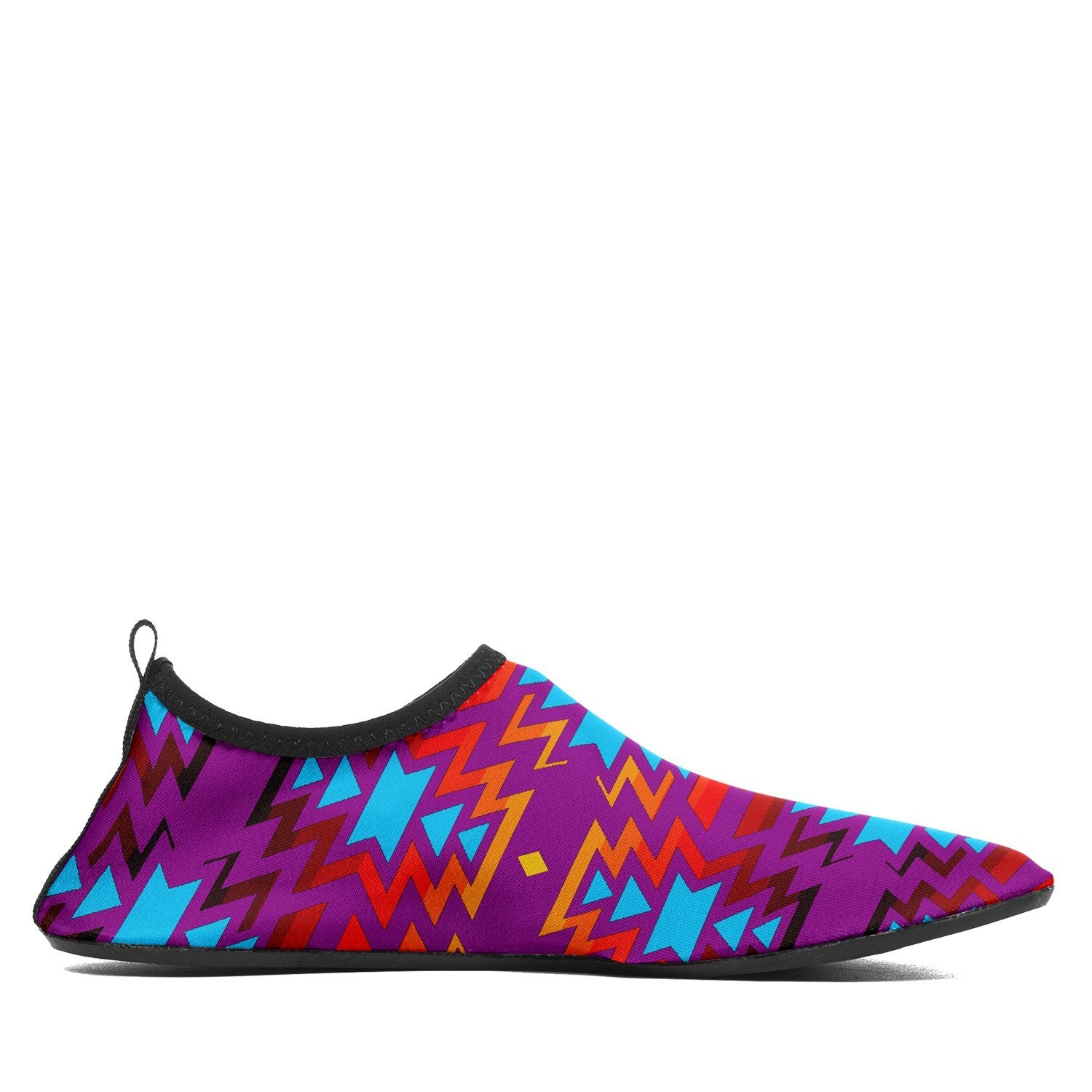 Fire Colors and Turquoise Purple Sockamoccs Slip On Shoes 49 Dzine 