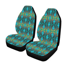 Load image into Gallery viewer, Fire Colors and Turquoise Teal Car Seat Covers (Set of 2) Car Seat Covers e-joyer 
