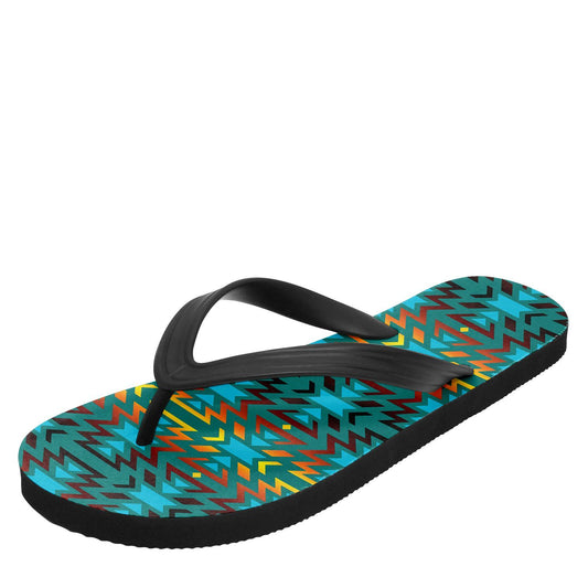 Fire Colors and Turquoise Teal Flip Flops 49 Dzine 