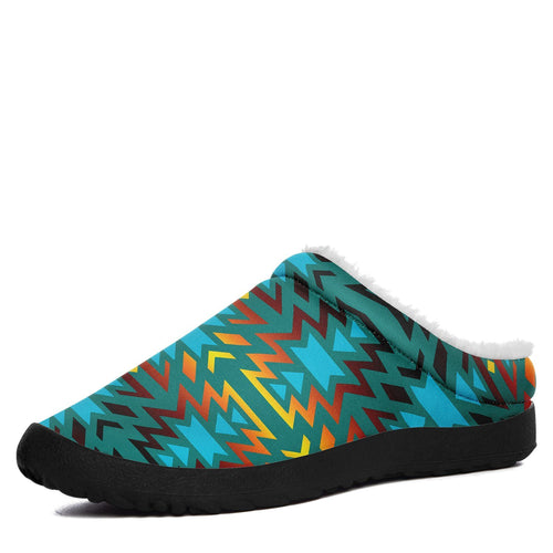 Fire Colors and Turquoise Teal Ikinnii Indoor Slipper 49 Dzine 
