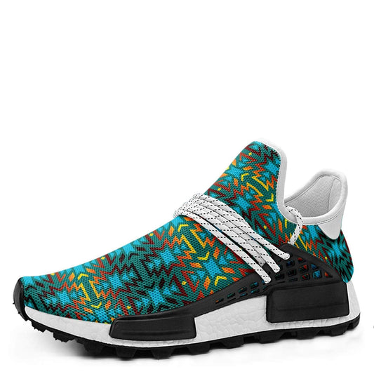 Fire Colors and Turquoise Teal Okaki Sneakers Shoes 49 Dzine 