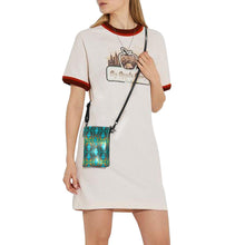 Load image into Gallery viewer, Fire Colors and Turquoise Teal Small Cell Phone Purse (Model 1711) Small Cell Phone Purse (1711) e-joyer 
