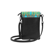 Load image into Gallery viewer, Fire Colors and Turquoise Teal Small Cell Phone Purse (Model 1711) Small Cell Phone Purse (1711) e-joyer 
