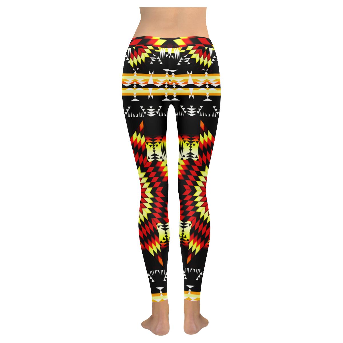 Fire Colors Low Rise Leggings (Invisible Stitch) (Model L05) Low Rise Leggings (Invisible Stitch) (L05) e-joyer 
