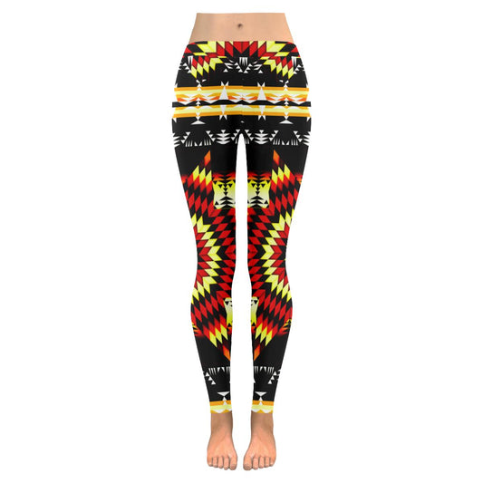 Fire Colors Low Rise Leggings (Invisible Stitch) (Model L05) Low Rise Leggings (Invisible Stitch) (L05) e-joyer 