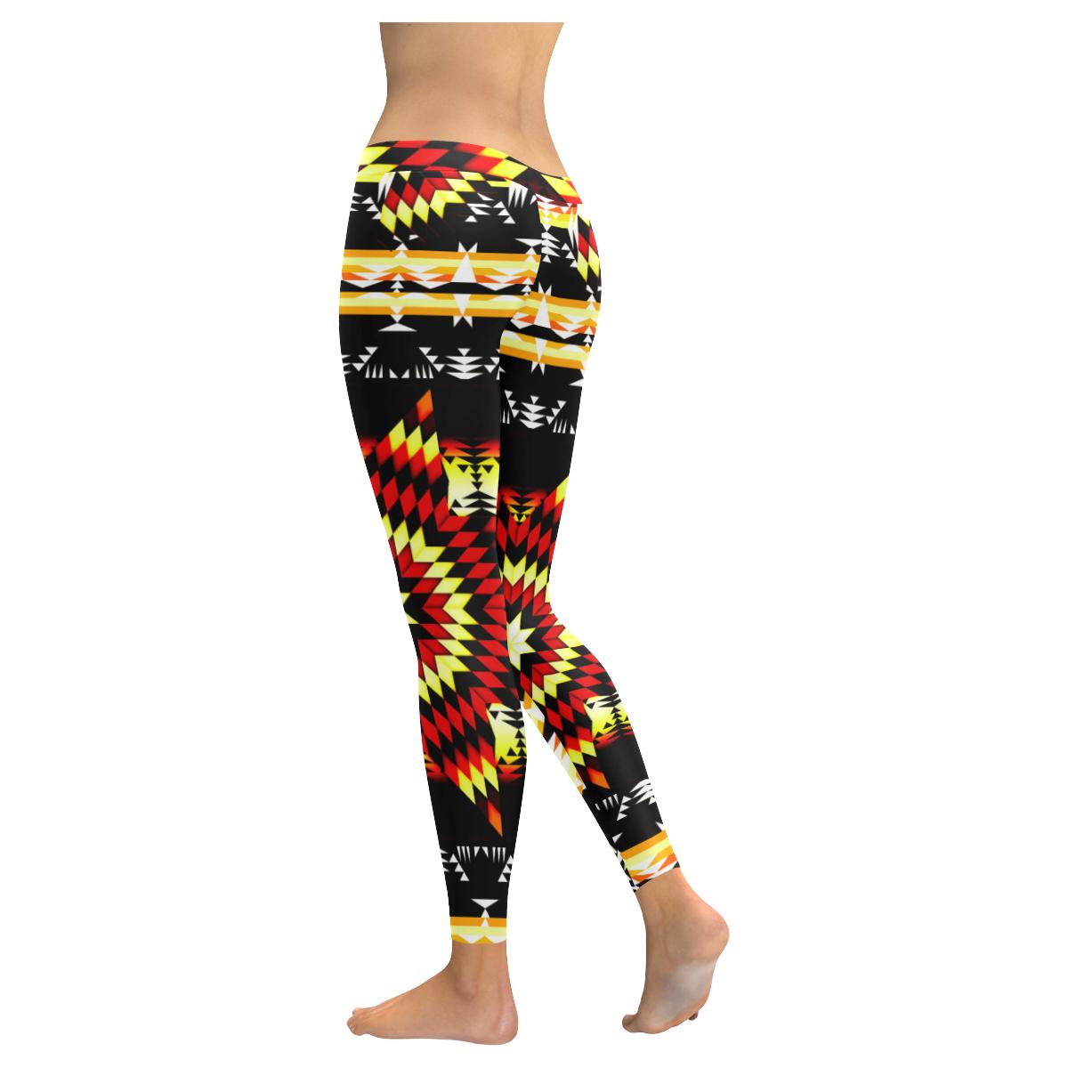 Fire Colors Low Rise Leggings (Invisible Stitch) (Model L05) Low Rise Leggings (Invisible Stitch) (L05) e-joyer 