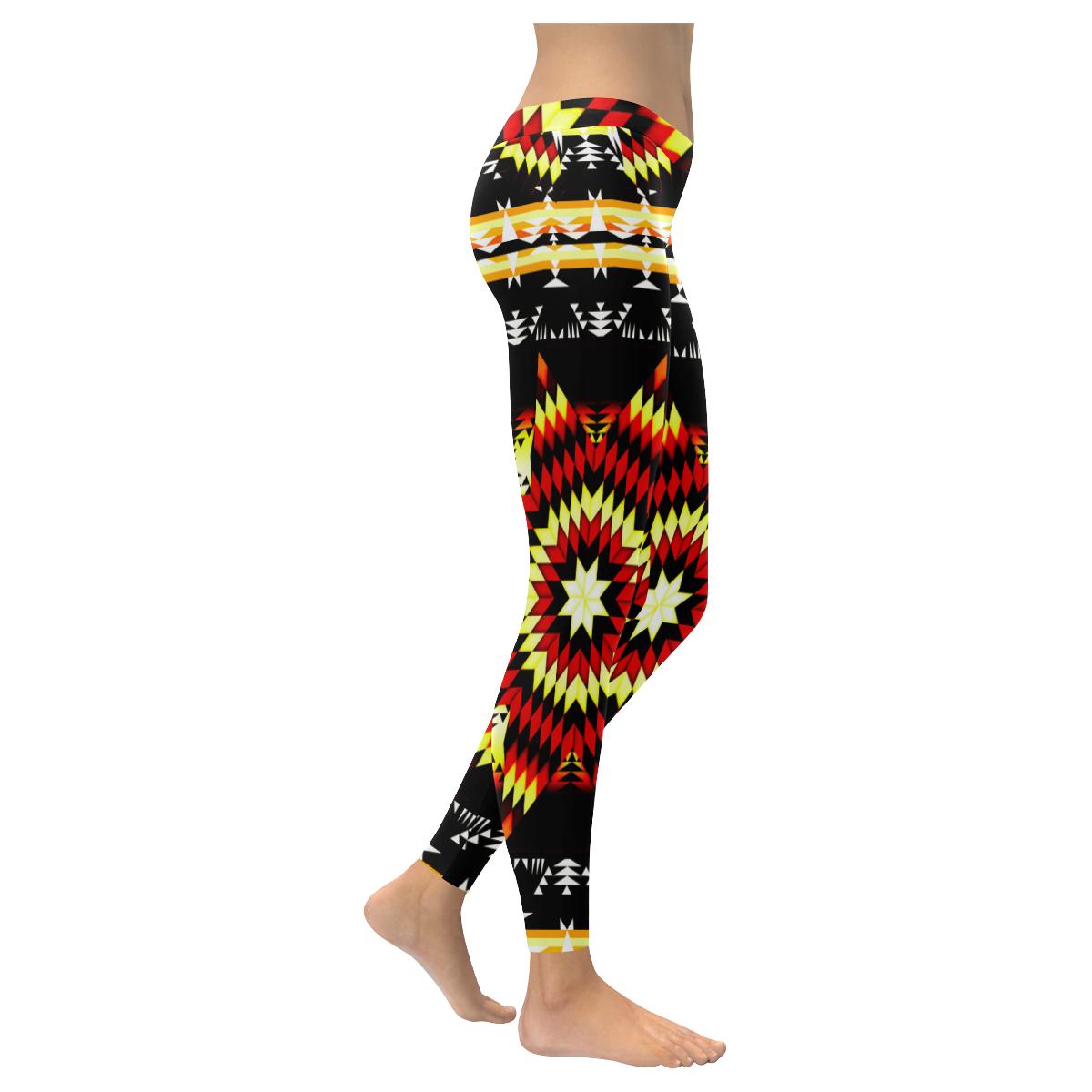 Fire Colors Low Rise Leggings (Invisible Stitch) (Model L05) Low Rise Leggings (Invisible Stitch) (L05) e-joyer 