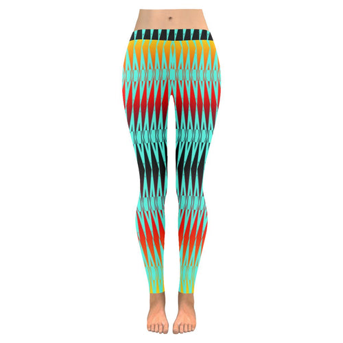 Fire Rattler Sky Low Rise Leggings (Model L05) Low Rise Leggings e-joyer 