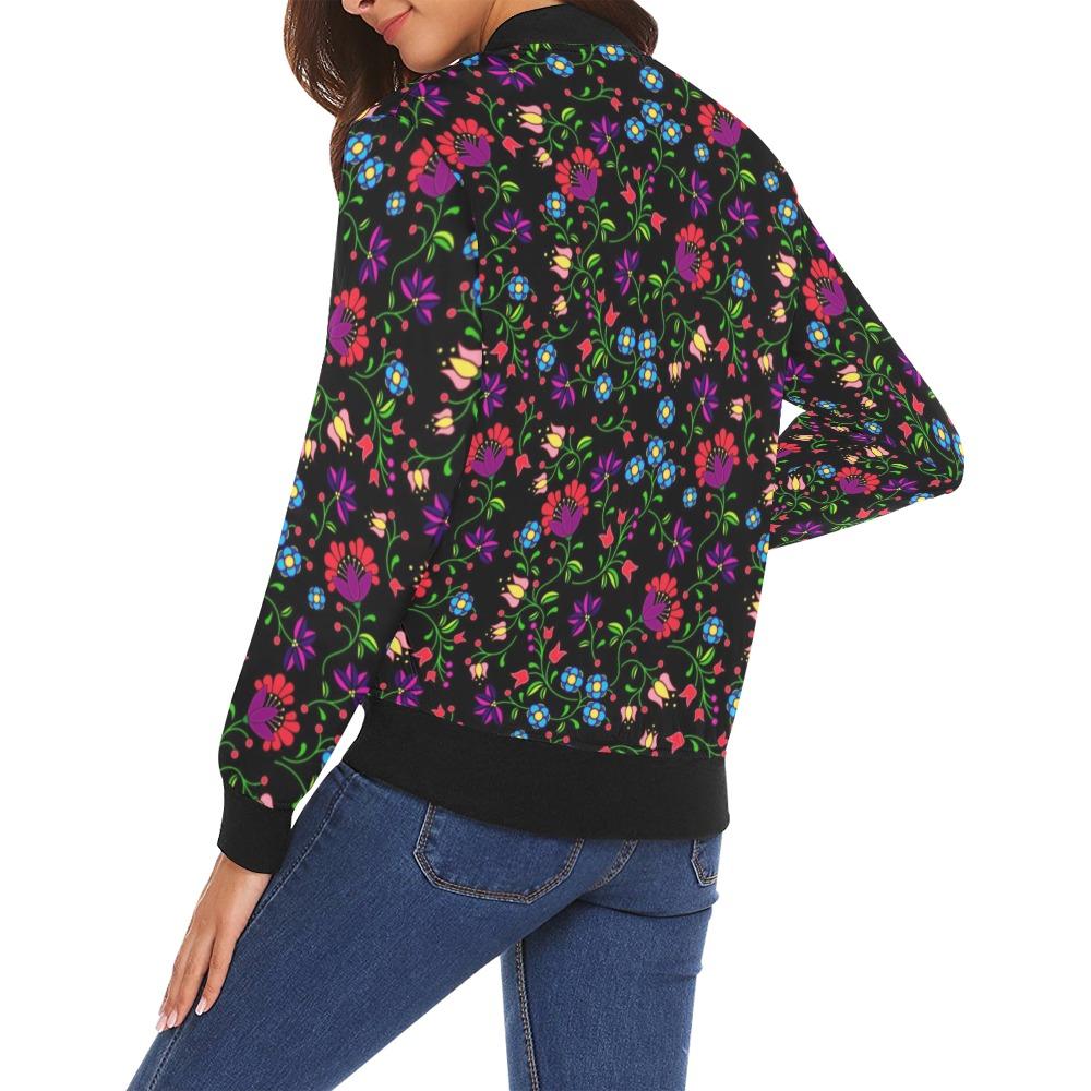 Fleur Indigine All Over Print Bomber Jacket for Women (Model H19) All Over Print Bomber Jacket for Women (H19) e-joyer 