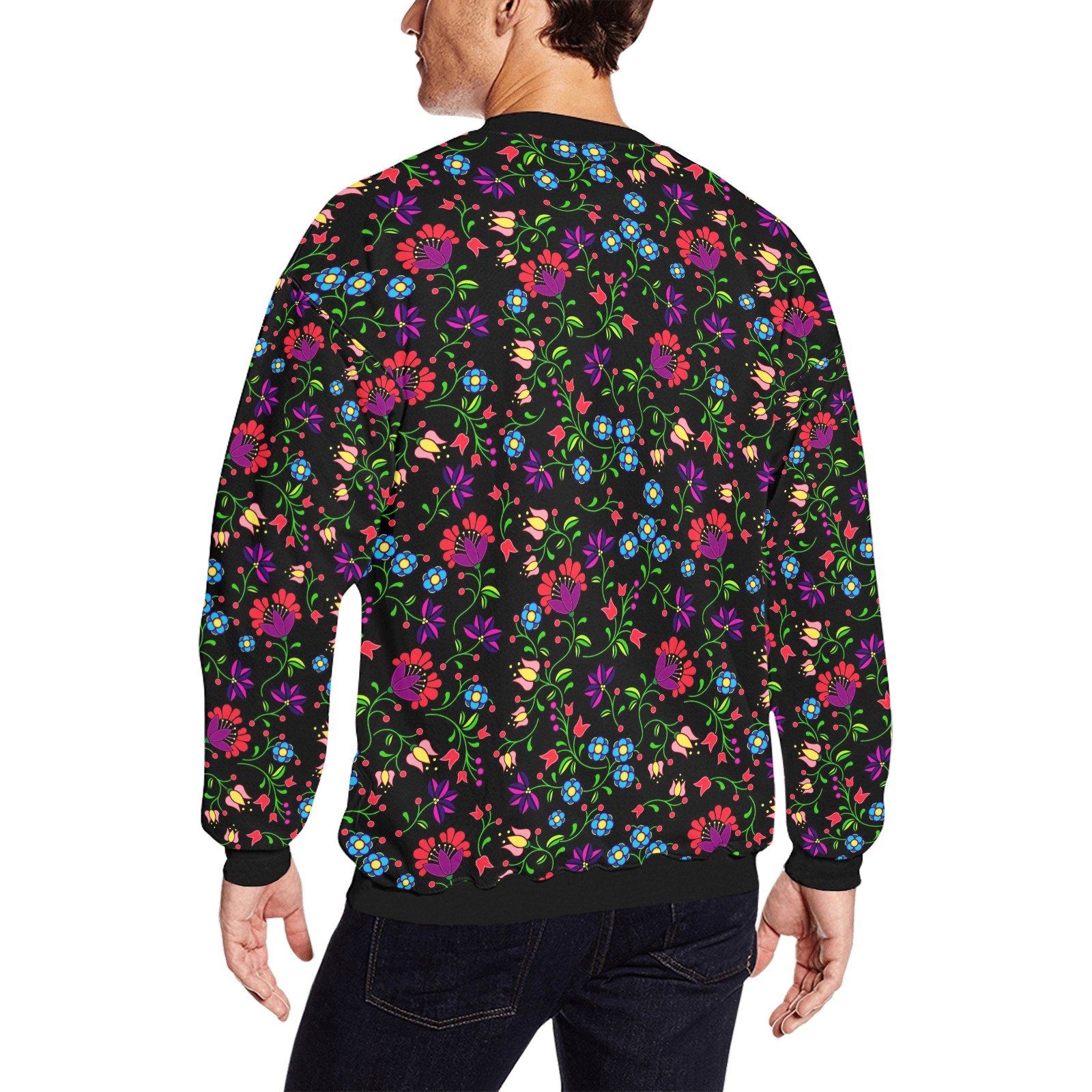 Fleur Indigine All Over Print Crewneck Sweatshirt for Men (Model H18) shirt e-joyer 