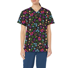 Load image into Gallery viewer, Fleur Indigine All Over Print Scrub Top Scrub Top e-joyer 
