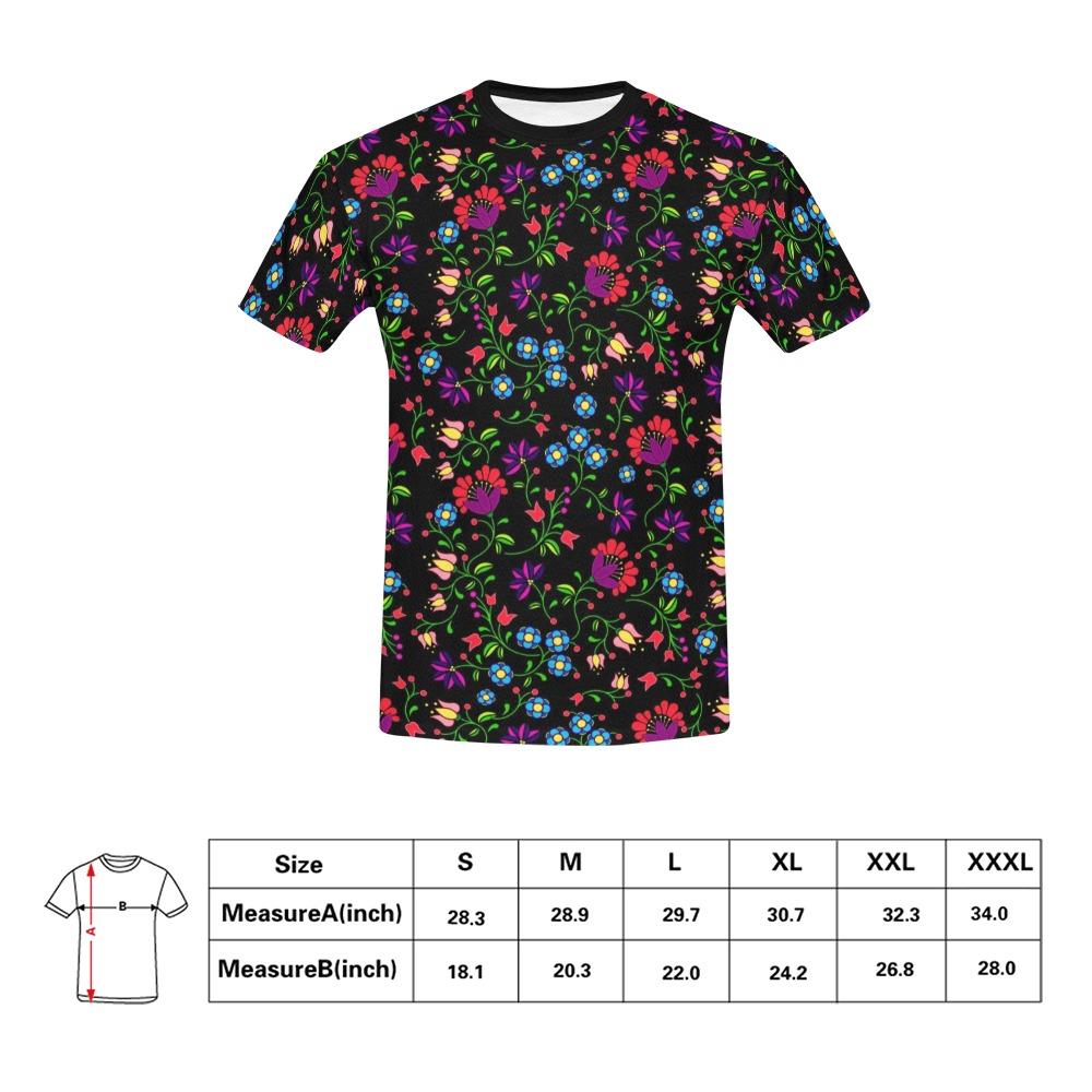 Fleur Indigine All Over Print T-Shirt for Men (USA Size) (Model T40) All Over Print T-Shirt for Men (T40) e-joyer 
