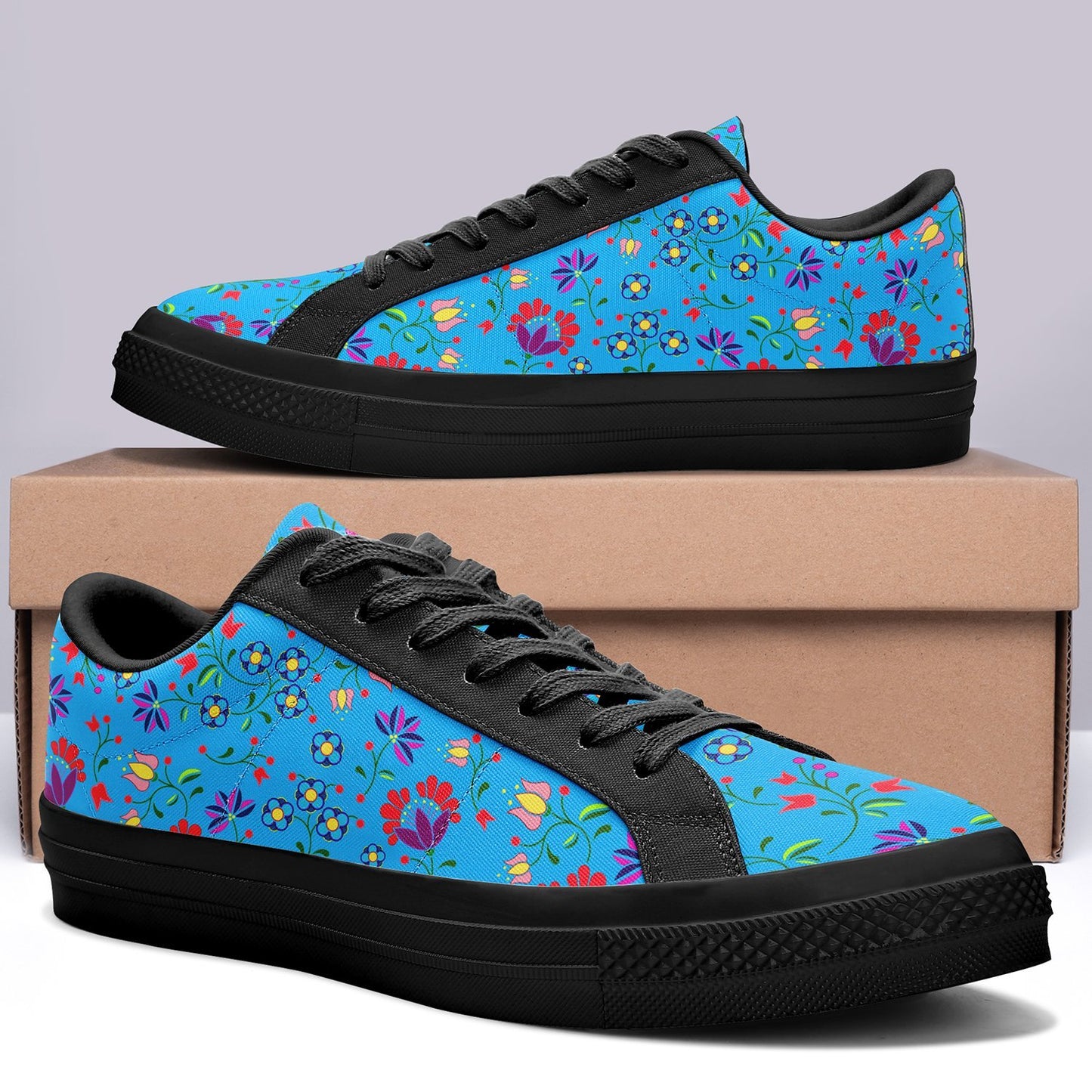 Fleur Indigine Ciel Aapisi Low Top Canvas Shoes Black Sole aapisi Herman 