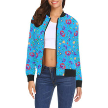 Load image into Gallery viewer, Fleur Indigine Ciel All Over Print Bomber Jacket for Women (Model H19) All Over Print Bomber Jacket for Women (H19) e-joyer 
