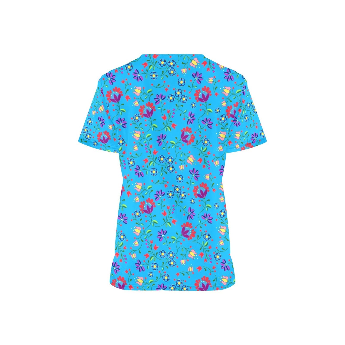 Fleur Indigine Ciel All Over Print Scrub Top Scrub Top e-joyer 