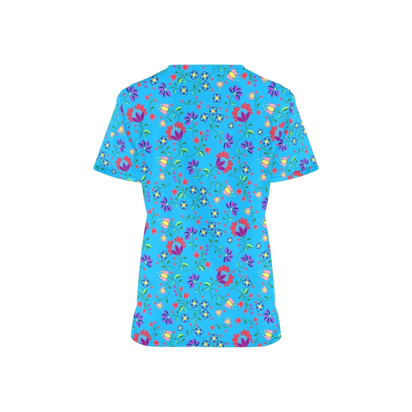 Fleur Indigine Ciel All Over Print Scrub Top Scrub Top e-joyer 