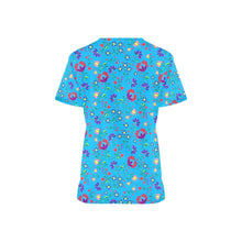 Load image into Gallery viewer, Fleur Indigine Ciel All Over Print Scrub Top Scrub Top e-joyer 
