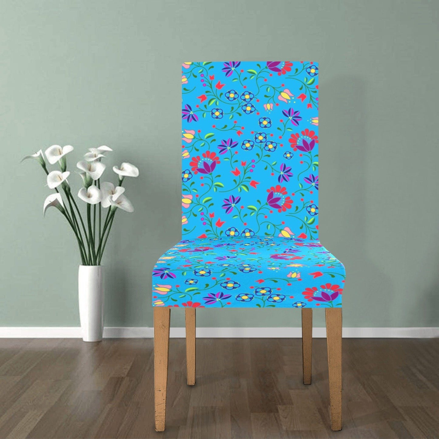 Fleur Indigine Ciel Chair Cover (Pack of 6) Chair Cover (Pack of 6) e-joyer 
