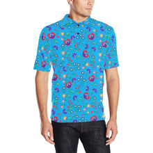 Load image into Gallery viewer, Fleur Indigine Ciel Men&#39;s All Over Print Polo Shirt (Model T55) Men&#39;s Polo Shirt (Model T55) e-joyer 
