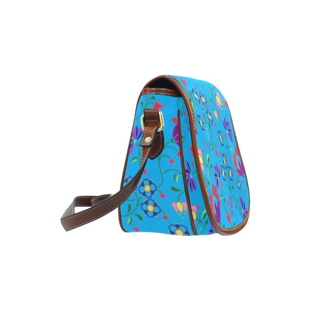 Fleur Indigine Ciel Saddle Bag/Small (Model 1649) Full Customization Saddle Bag/Small (Full Customization) e-joyer 