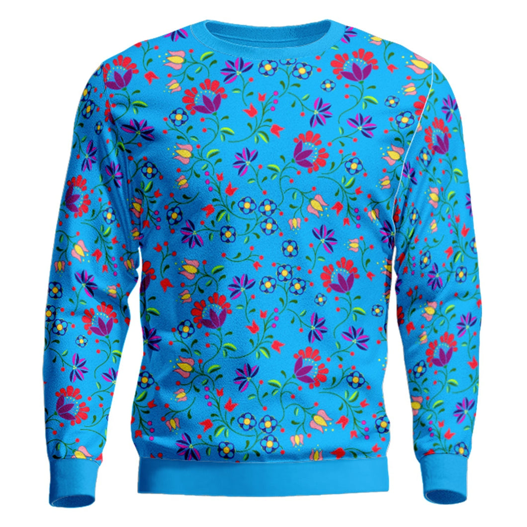 Fleur Indigine Ciel Unisex Crewneck Long Sleeve Top Herman 