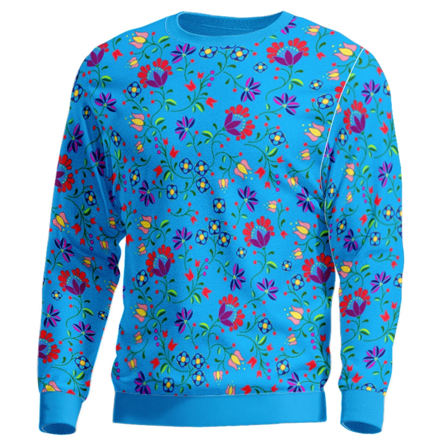 Fleur Indigine Ciel Unisex Crewneck Long Sleeve Top Herman 