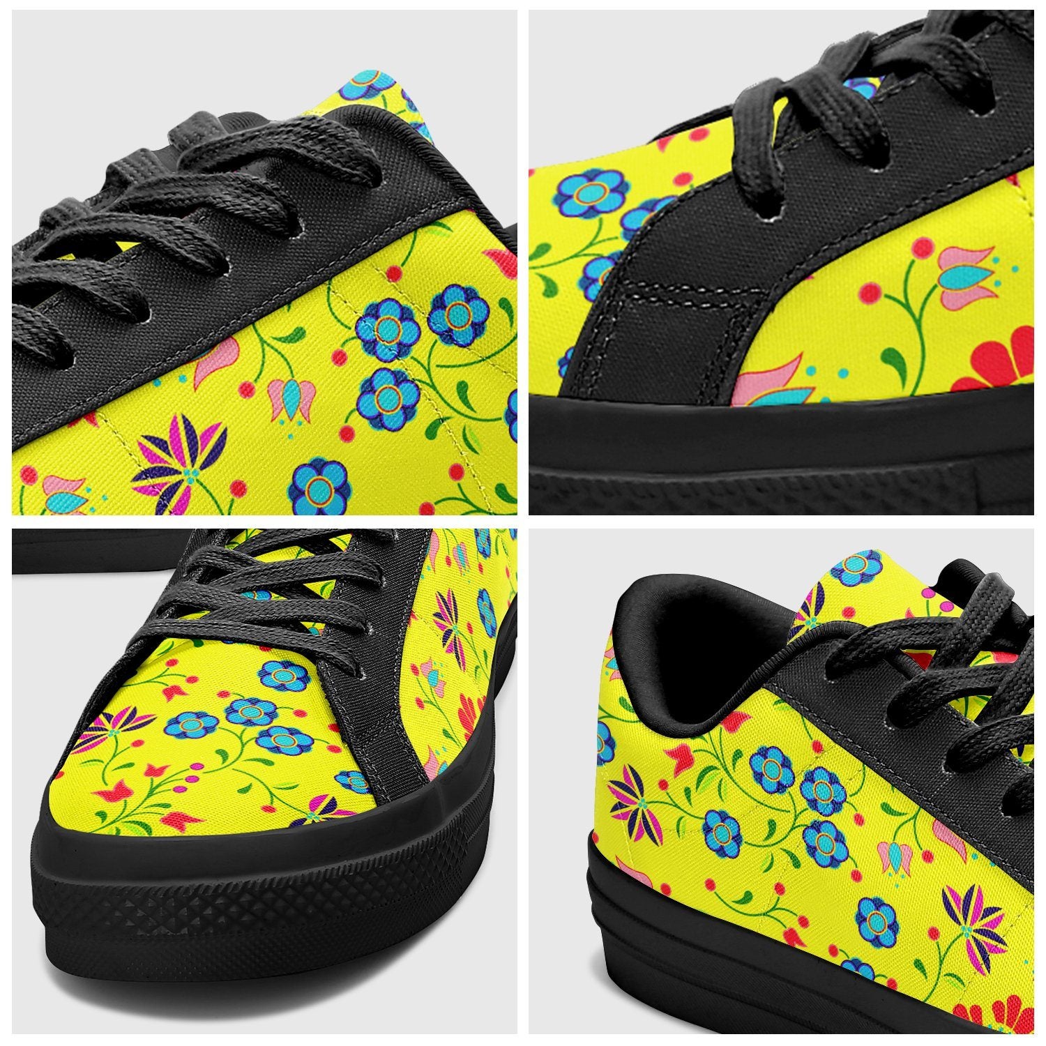 Fleur Indigine Mais Aapisi Low Top Canvas Shoes Black Sole aapisi Herman 