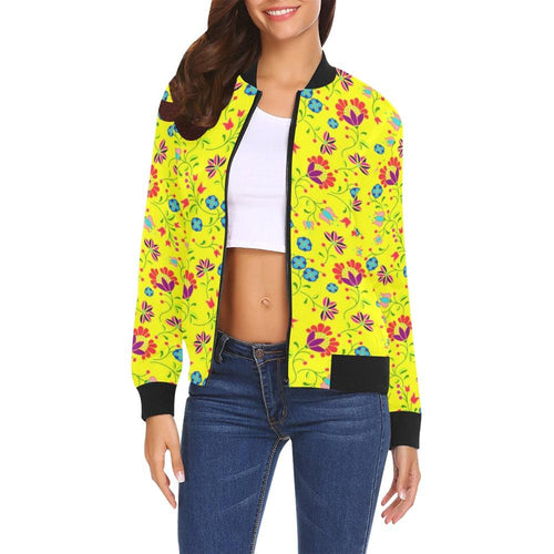 Fleur Indigine Mais All Over Print Bomber Jacket for Women (Model H19) All Over Print Bomber Jacket for Women (H19) e-joyer 