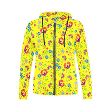 Load image into Gallery viewer, Fleur Indigine Mais All Over Print Full Zip Hoodie for Women (Model H14) All Over Print Full Zip Hoodie for Women (H14) e-joyer 
