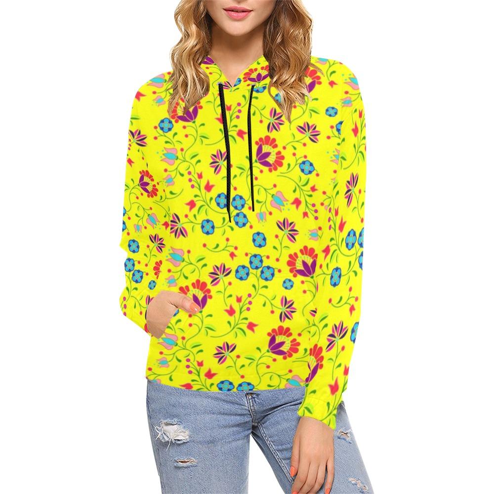 Fleur Indigine Mais All Over Print Hoodie for Women (USA Size) (Model H13) All Over Print Hoodie for Women (H13) e-joyer 