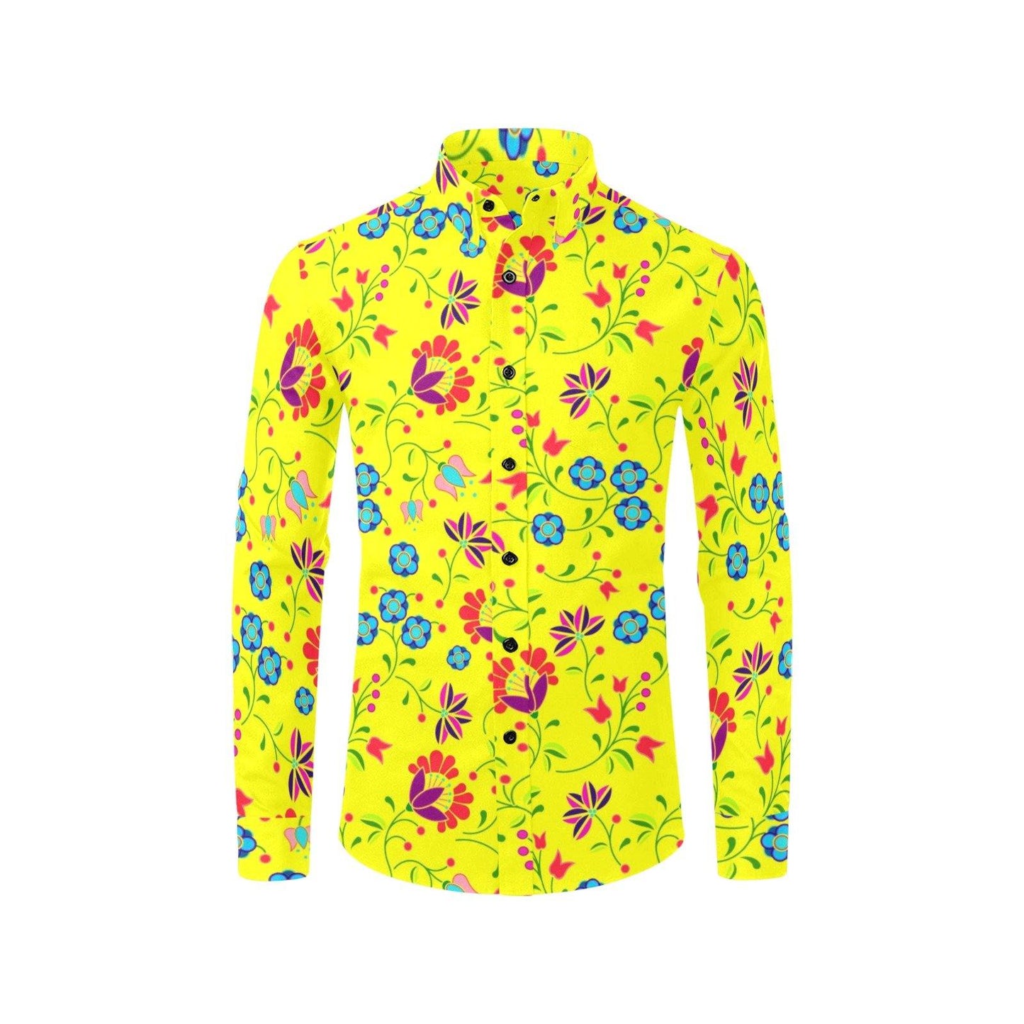 Fleur Indigine Mais Men's All Over Print Casual Dress Shirt (Model T61) Men's Dress Shirt (T61) e-joyer 