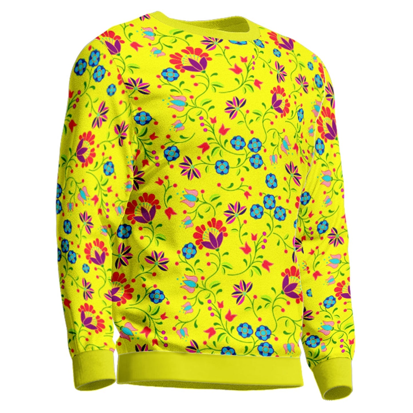 Fleur Indigine Mais Unisex Crewneck Long Sleeve Top Herman 