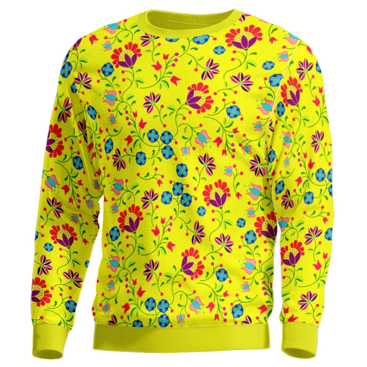 Fleur Indigine Mais Unisex Crewneck Long Sleeve Top Herman 