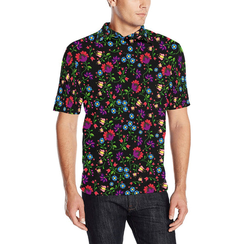 Fleur Indigine Men's All Over Print Polo Shirt (Model T55) Men's Polo Shirt (Model T55) e-joyer 