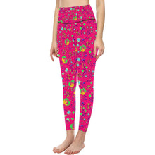Load image into Gallery viewer, Fleur Indigine Rouge All Over Print High-Waisted Leggings (Model L36) High-Waisted Leggings (L36) e-joyer 
