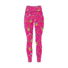 Load image into Gallery viewer, Fleur Indigine Rouge All Over Print High-Waisted Leggings (Model L36) High-Waisted Leggings (L36) e-joyer 
