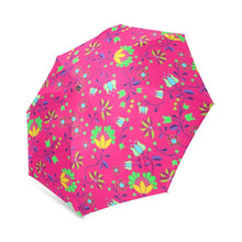 Load image into Gallery viewer, Fleur Indigine Rouge Foldable Umbrella (Model U01) Foldable Umbrella e-joyer 
