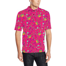 Load image into Gallery viewer, Fleur Indigine Rouge Men&#39;s All Over Print Polo Shirt (Model T55) Men&#39;s Polo Shirt (Model T55) e-joyer 
