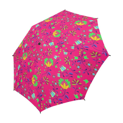 Fleur Indigine Rouge Semi-Automatic Foldable Umbrella (Model U05) Semi-Automatic Foldable Umbrella e-joyer 