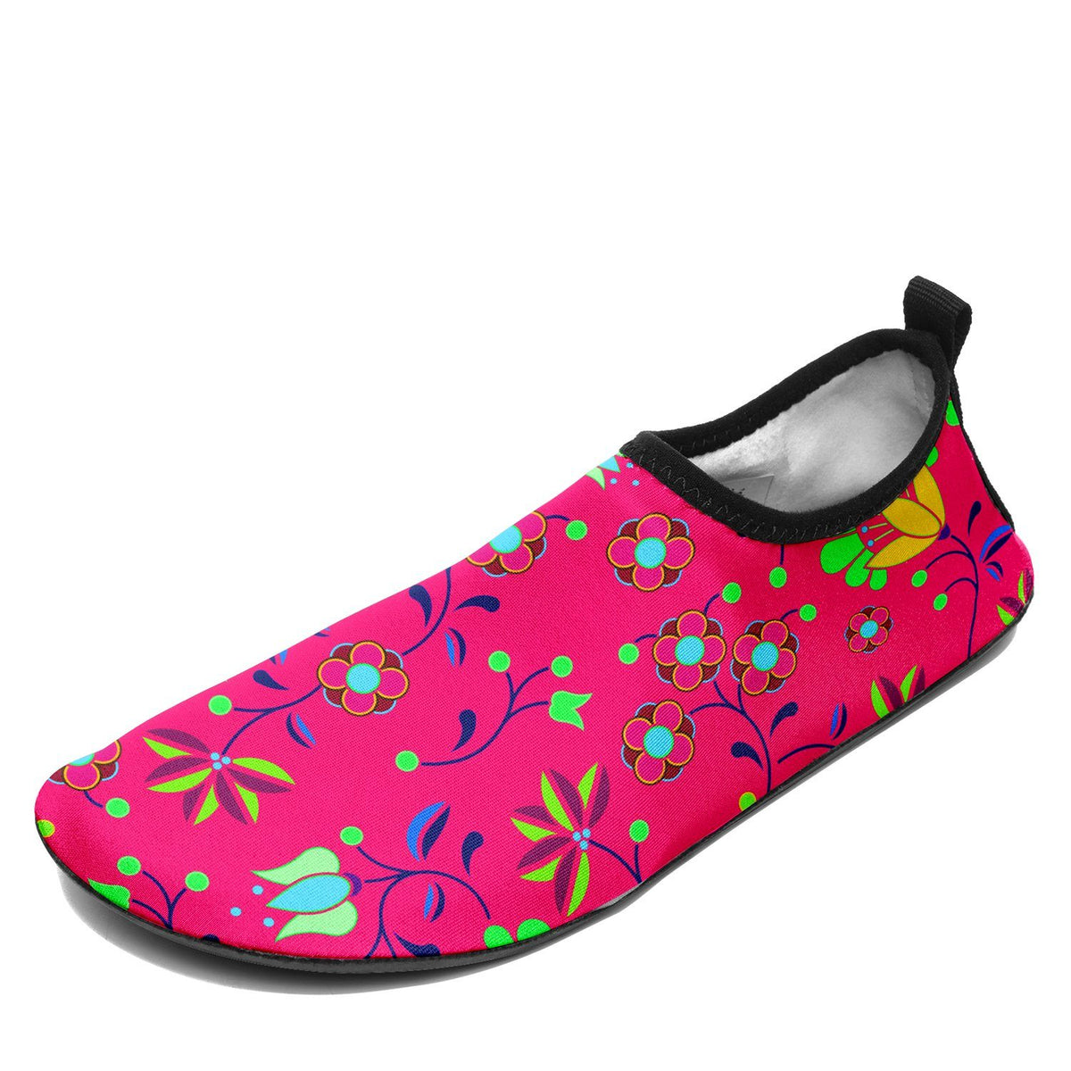 Fleur Indigine Rouge Sockamoccs – Unisex Slip-On Shoes by 49 Dzine