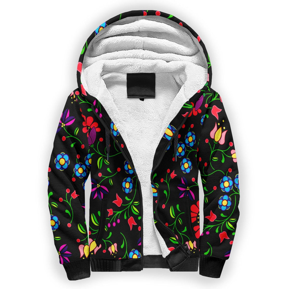 Fleur Indigine Sherpa Hoodie by 49 Dzine