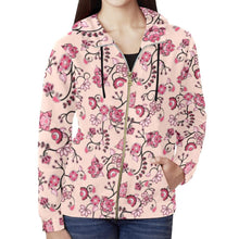 Load image into Gallery viewer, Floral Amour All Over Print Full Zip Hoodie for Women (Model H14) All Over Print Full Zip Hoodie for Women (H14) e-joyer 
