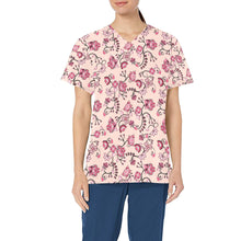 Load image into Gallery viewer, Floral Amour All Over Print Scrub Top Scrub Top e-joyer 
