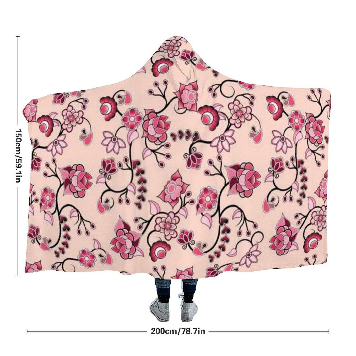 Floral Amour Hooded Blanket blanket 49 Dzine 
