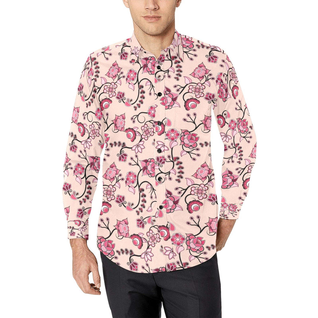 Floral Amour Men's All Over Print Casual Dress Shirt (Model T61) Men's Dress Shirt (T61) e-joyer 