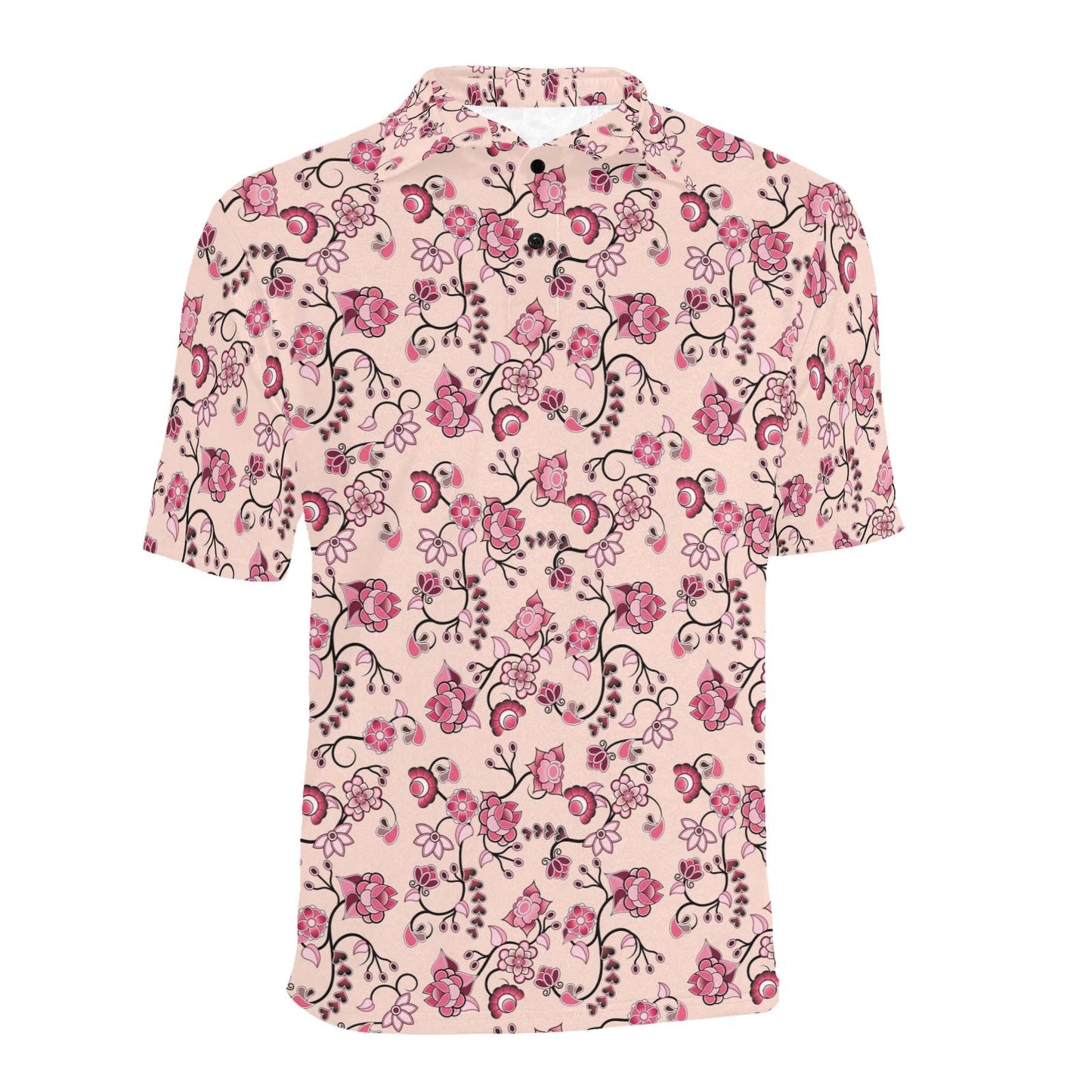 Floral Amour Men's All Over Print Polo Shirt (Model T55) Men's Polo Shirt (Model T55) e-joyer 